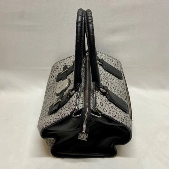 GUESS Slouchy Satchel Black Grey Signature Women's Oversized Shoulder Bag (Read) - Picture 3 of 15